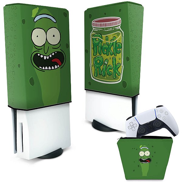 KIT Capa PS5 e Case Controle - Pickle Rick And Morty