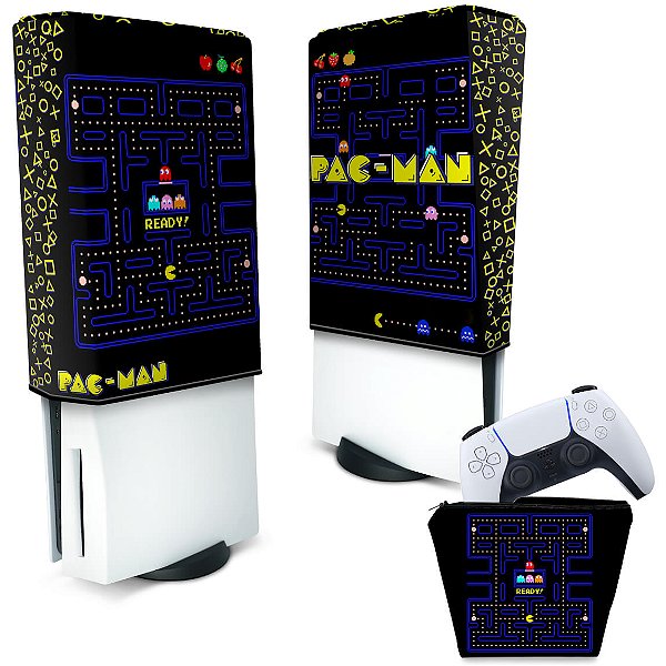 KIT Capa PS5 Fat e Case Controle - Pac Man