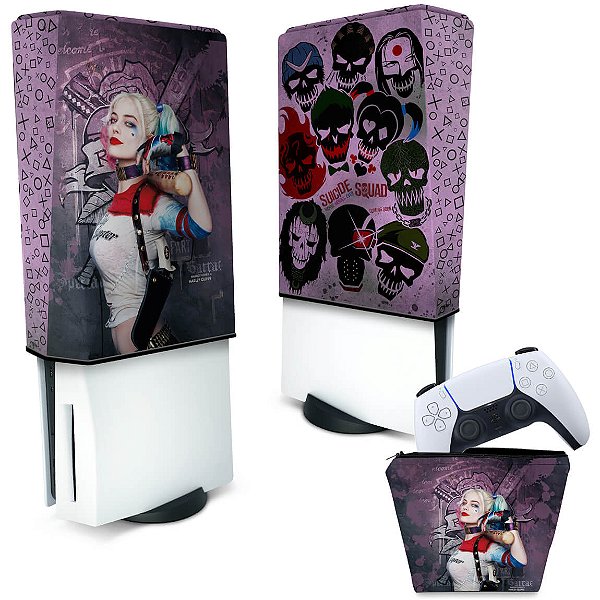 KIT Capa PS5 Fat e Case Controle - Arlequina Harley Quinn