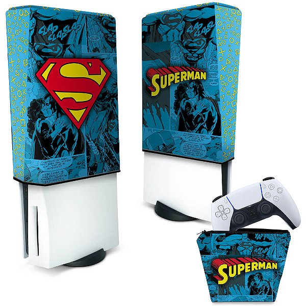 KIT Capa PS5 e Case Controle - Superman Comics