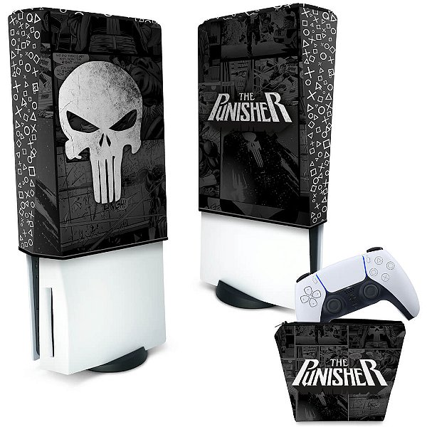 KIT Capa PS5 e Case Controle - The Punisher Justiceiro Comics