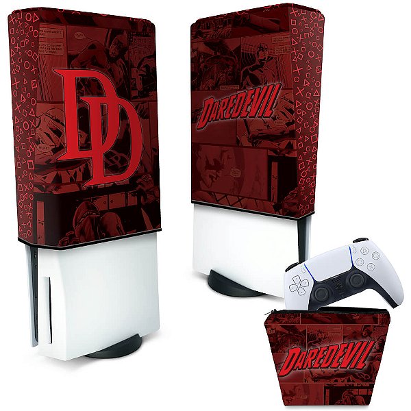 KIT Capa PS5 Fat e Case Controle - Daredevil Demolidor Comics