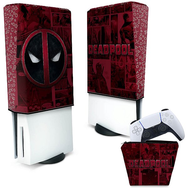 KIT Capa PS5 Fat e Case Controle - Deadpool Comics