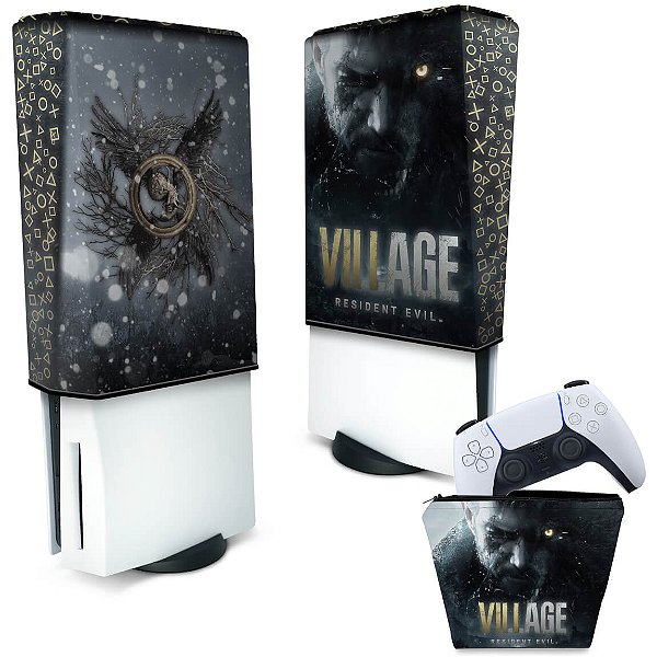 KIT Capa PS5 Fat e Case Controle - Resident Evil Village
