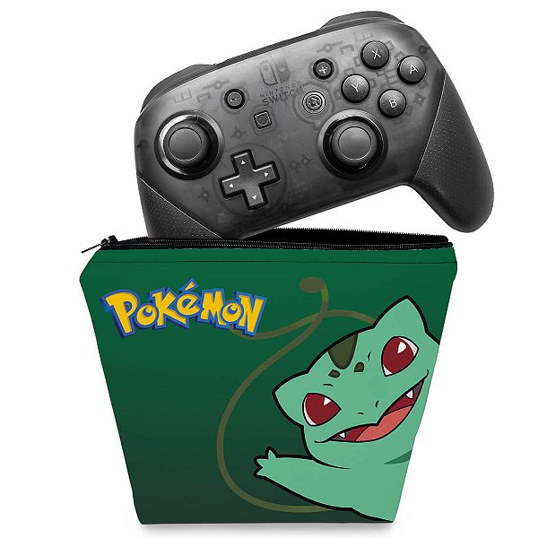Capa Nintendo Switch Pro Controle Case - Pokémon Bulbasaur
