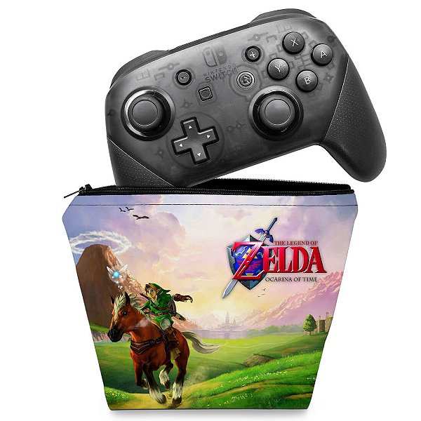 Capa Anti Poeira e Skin Nintendo Switch - Zelda Ocarina Of Time em