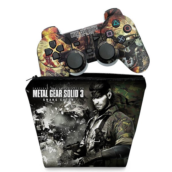 KIT Capa Case e Skin PS2 Controle - Metal Gear Solid 3