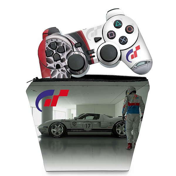 KIT Capa Case e Skin PS2 Controle - Gran Turismo 4