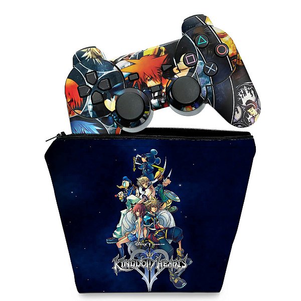 KIT Capa Case e Skin PS2 Controle - Kingdom Hearts II 2