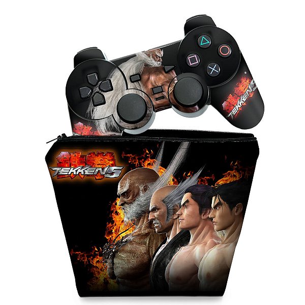 KIT Capa Case e Skin PS2 Controle - Tekken 5