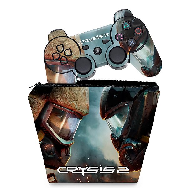 KIT Capa Case e Skin PS3 Controle - Crysis 2