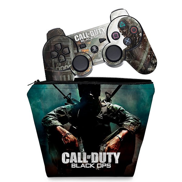 KIT Capa Case e Skin PS3 Controle - Call O Duty Black Ops