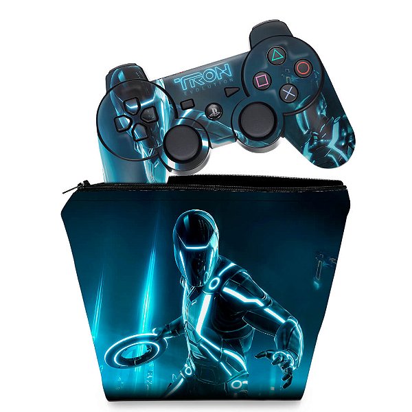 KIT Capa Case e Skin PS3 Controle - Tron Evolution