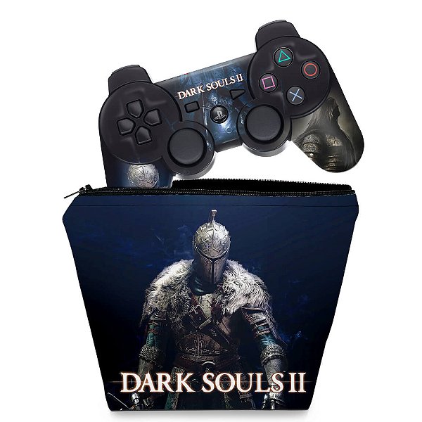 KIT Capa Case e Skin PS3 Controle - Dark Souls 2 Ii