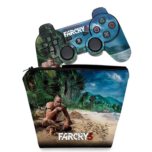 KIT Capa Case e Skin PS3 Controle - Far Cry 3