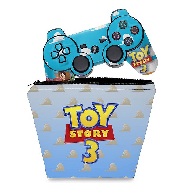 KIT Capa Case e Skin PS3 Controle - Toy Story