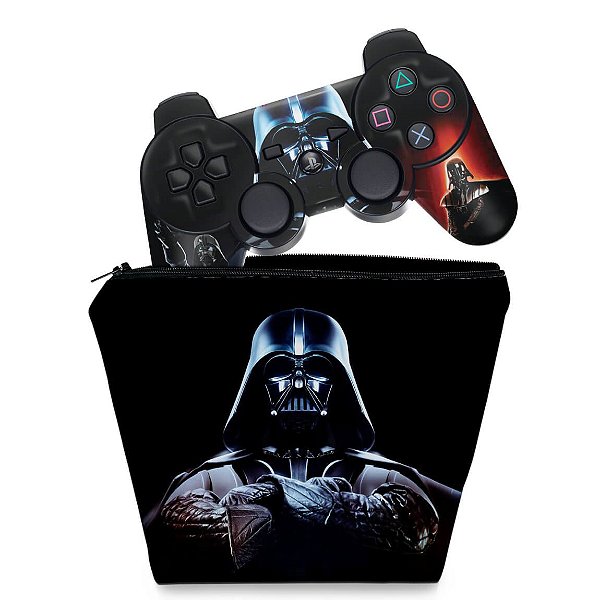 KIT Capa Case e Skin PS3 Controle - Darth Vader