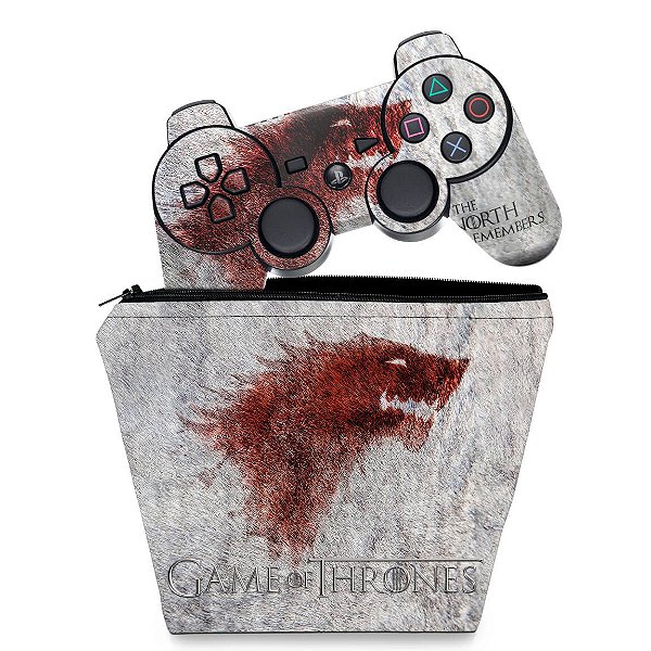 KIT Capa Case e Skin PS3 Controle - Game Of Thrones