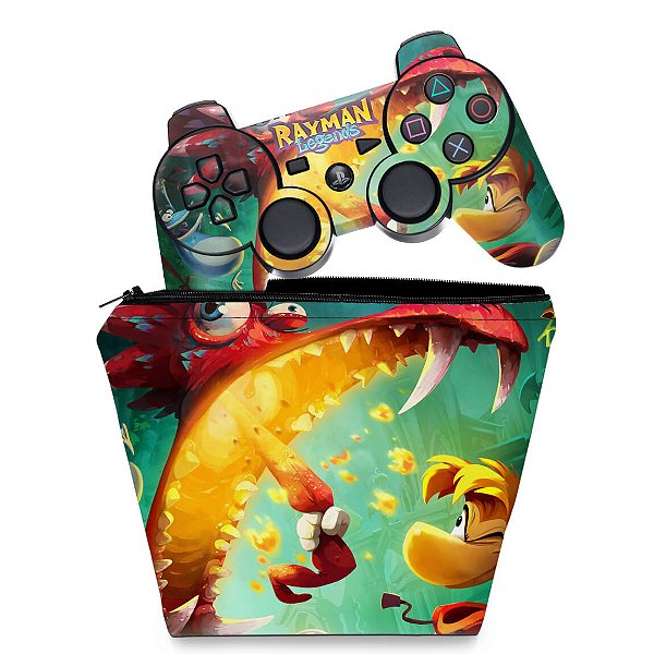 KIT Capa Case e Skin PS3 Controle - Rayman Legends