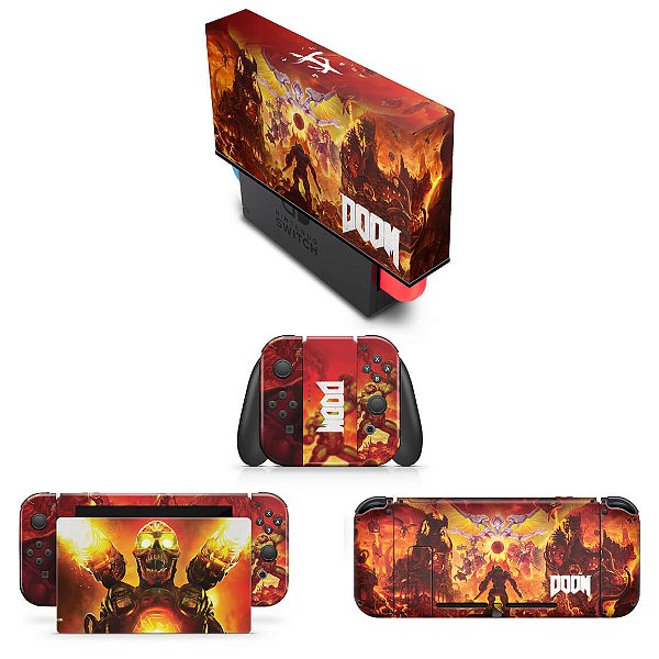 KIT Nintendo Switch Skin e Capa Anti Poeira - Doom