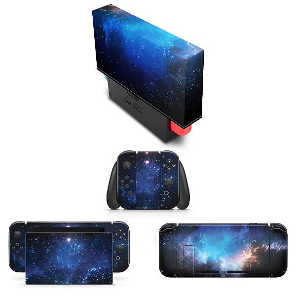 KIT Nintendo Switch Skin e Capa Anti Poeira - Universo Cosmos