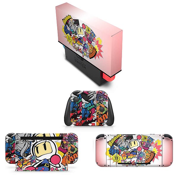 KIT Nintendo Switch Skin e Capa Anti Poeira - Bomberman