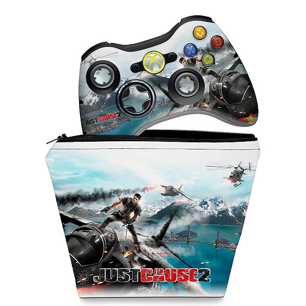 KIT Capa Case e Skin Xbox 360 Controle - Just Cause 2