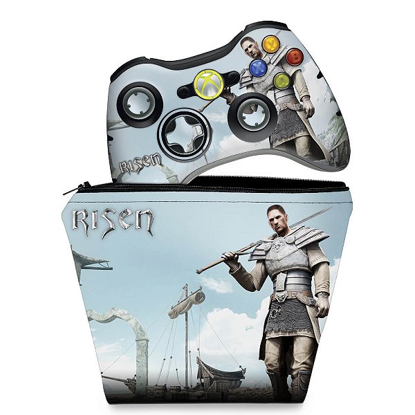 KIT Capa Case e Skin Xbox 360 Controle - Risen