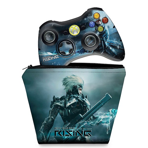 KIT Capa Case e Skin Xbox 360 Controle - Metal Gear Solid Rising