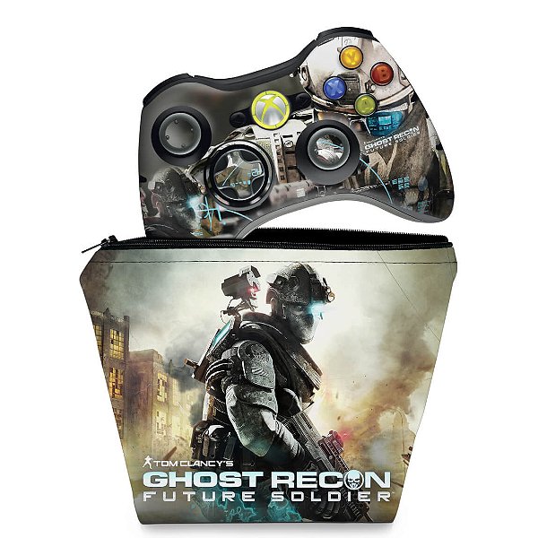 KIT Capa Case e Skin Xbox 360 Controle - Ghost Recon Future 2 Ud