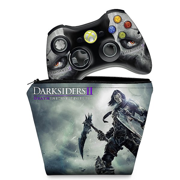 KIT Capa Case e Skin Xbox 360 Controle - Darksiders 2