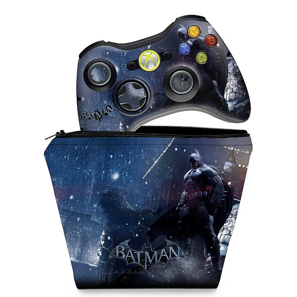 KIT Capa Case e Skin Xbox 360 Controle - Batman Arkham Origins