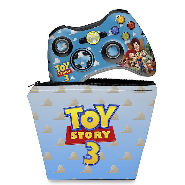KIT Capa Case e Skin Xbox 360 Controle - Toy Story
