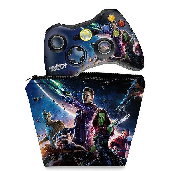 KIT Capa Case e Skin Xbox 360 Controle - Guardiões Da Galaxia