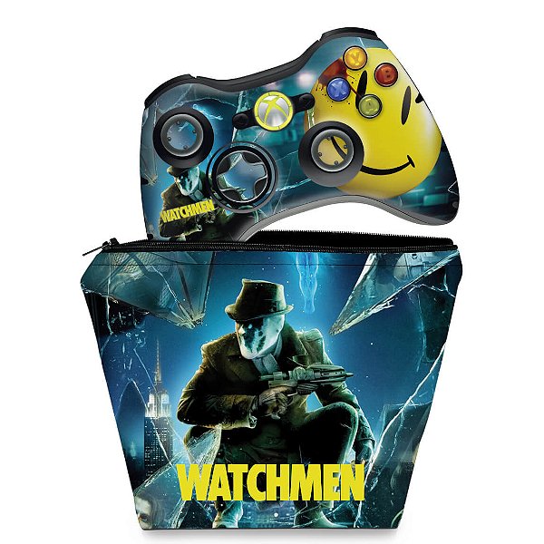KIT Capa Case e Skin Xbox 360 Controle - Watchmen