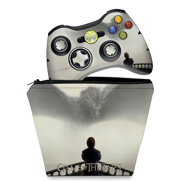 KIT Capa Case e Skin Xbox 360 Controle - Game Of Thrones #b