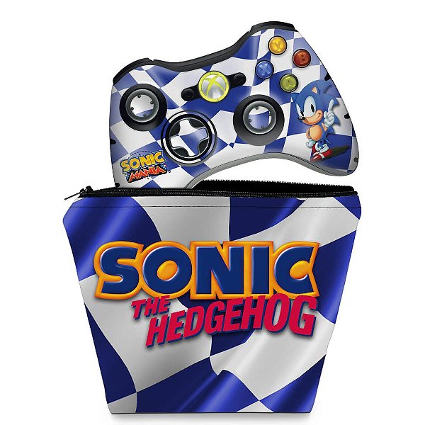 KIT Capa Case e Skin Xbox 360 Controle - Sonic The Hedgehog