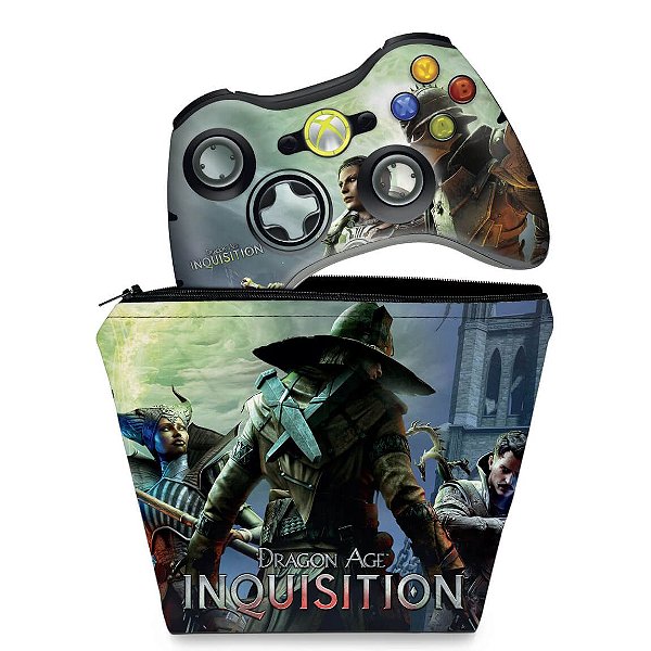 KIT Capa Case e Skin Xbox 360 Controle - Dragon Age Inquisition