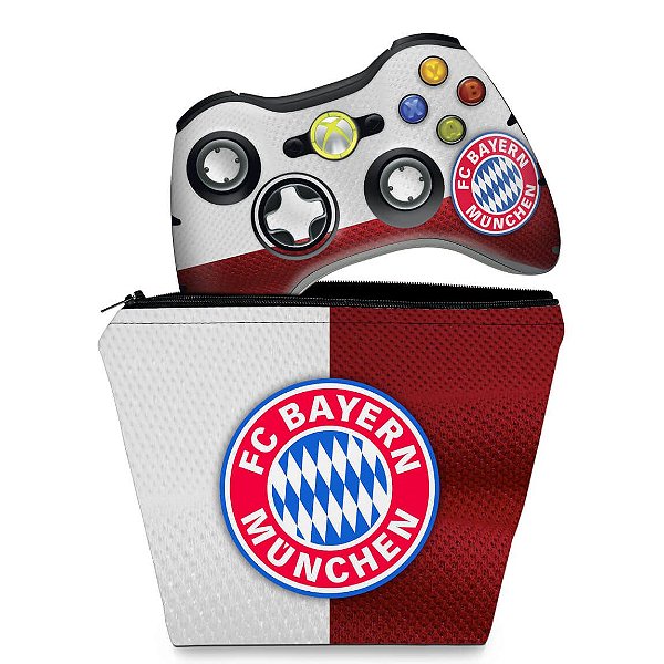 KIT Capa Case e Skin Xbox 360 Controle - Bayern De Munique