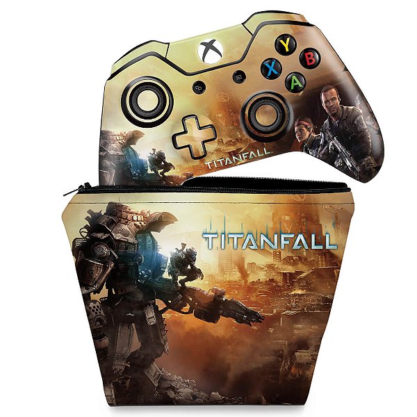 KIT Capa Case e Skin Xbox One Fat Controle - Titanfall