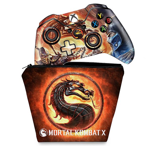 KIT Capa Case e Skin Xbox One Fat Controle - Mortal Kombat