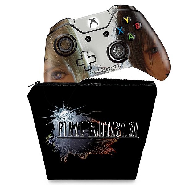 KIT Capa Case e Skin Xbox One Fat Controle - Final Fantasy XV #A