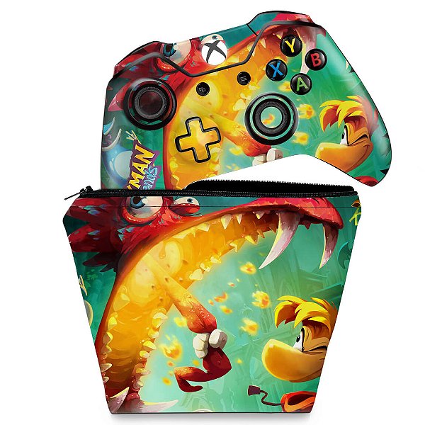 KIT Capa Case e Skin Xbox One Fat Controle - Rayman Legends