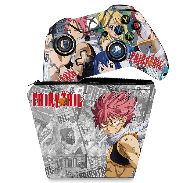 KIT Capa Case e Skin Xbox One Fat Controle - Fairy Tail