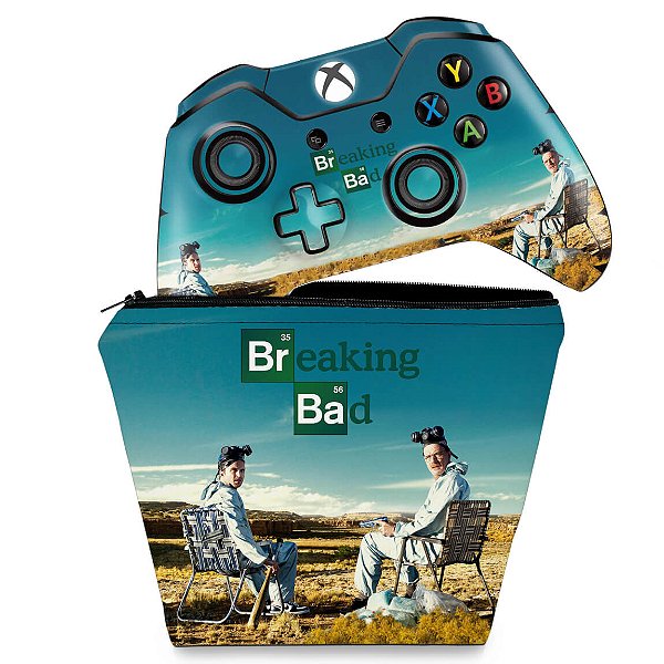 KIT Capa Case e Skin Xbox One Fat Controle - Breaking Bad