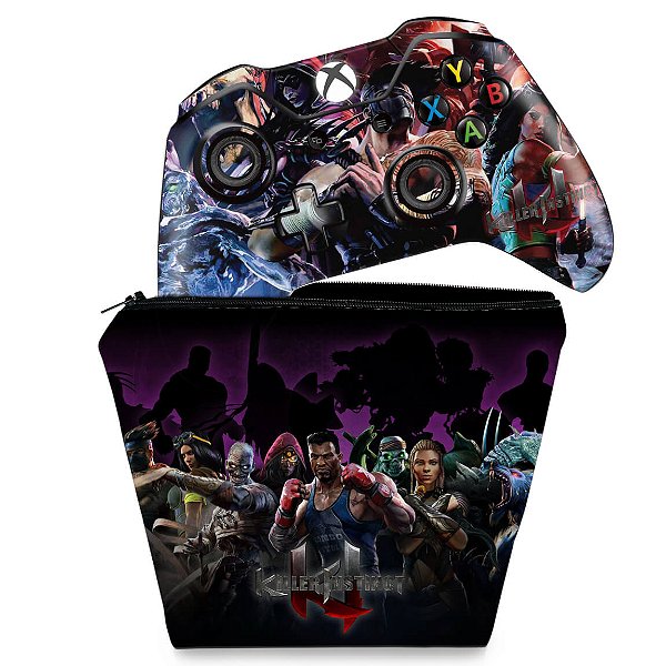 KIT Capa Case e Skin Xbox One Fat Controle - Killer Instinct