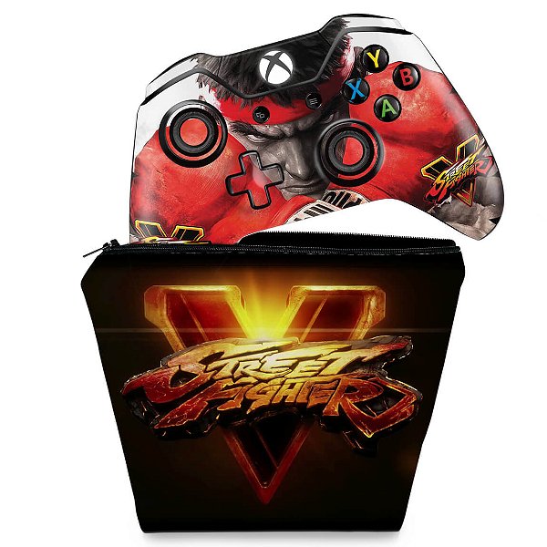 KIT Capa Case e Skin Xbox One Fat Controle - Street Fighter V