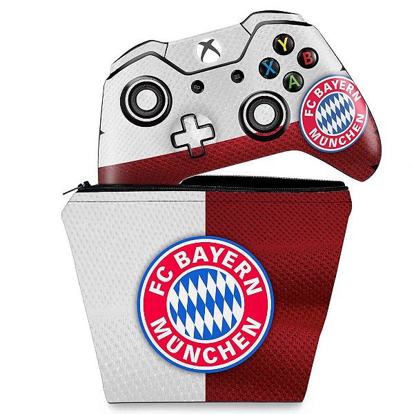 KIT Capa Case e Skin Xbox One Fat Controle - Bayern de Munique