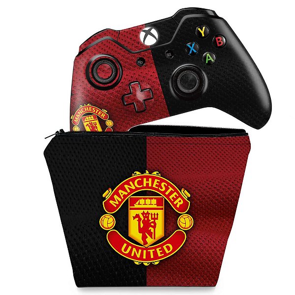 KIT Capa Case e Skin Xbox One Fat Controle - Manchester United