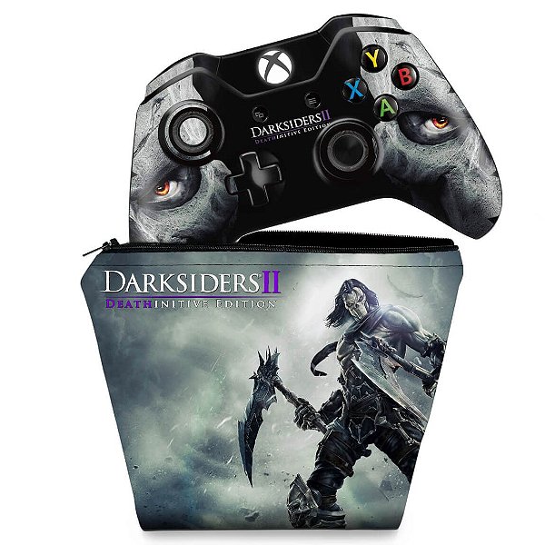 KIT Capa Case e Skin Xbox One Fat Controle - Darksiders 2 Deathinitive Edition